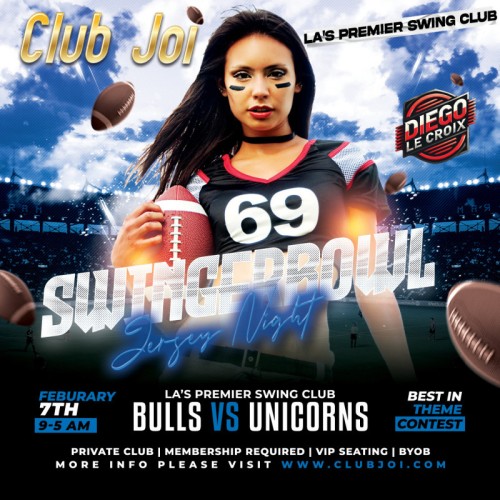 Swinger Bowl at Club Joi Nothing Underneath that Jersey but Skin!