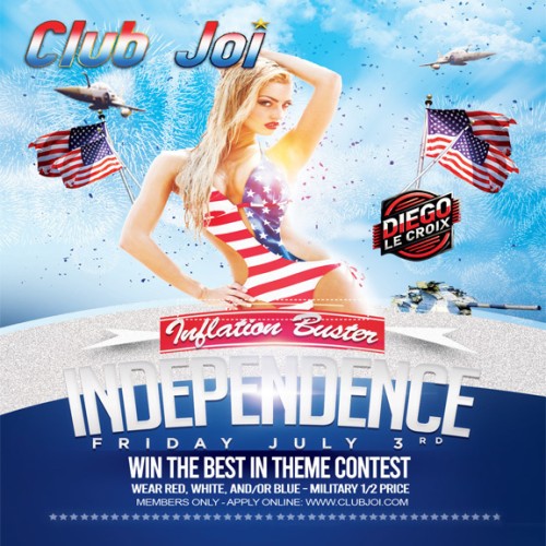 Independence Friday at Club Joi 1/2 Price Military Couples!