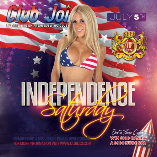 Independence Saturday at Club Joi Red, White and/or Blue. 1/2 Price Military!