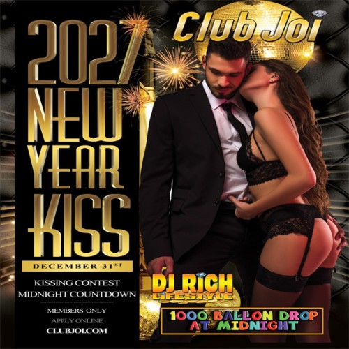 New Years Eve Kiss at Club Joi 1000 Balloon Drop at Midnight!!! Kissing Contest!!!