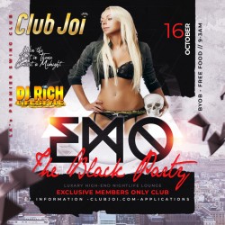 Emo-Black Friday at Club Joi Wear Black and Win a Nude Spa!